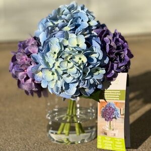 Elegant Blue and Purple Hydrangea Arrangement - NWT